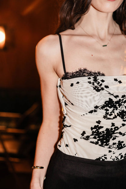 Black Velvet Floral Bodysuit