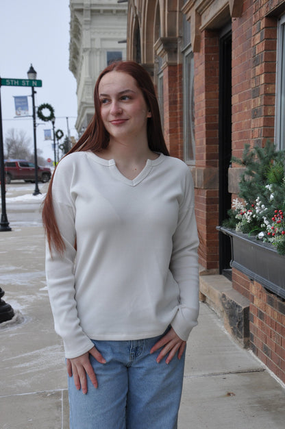 Ivory Solid Brushed Thermal Top