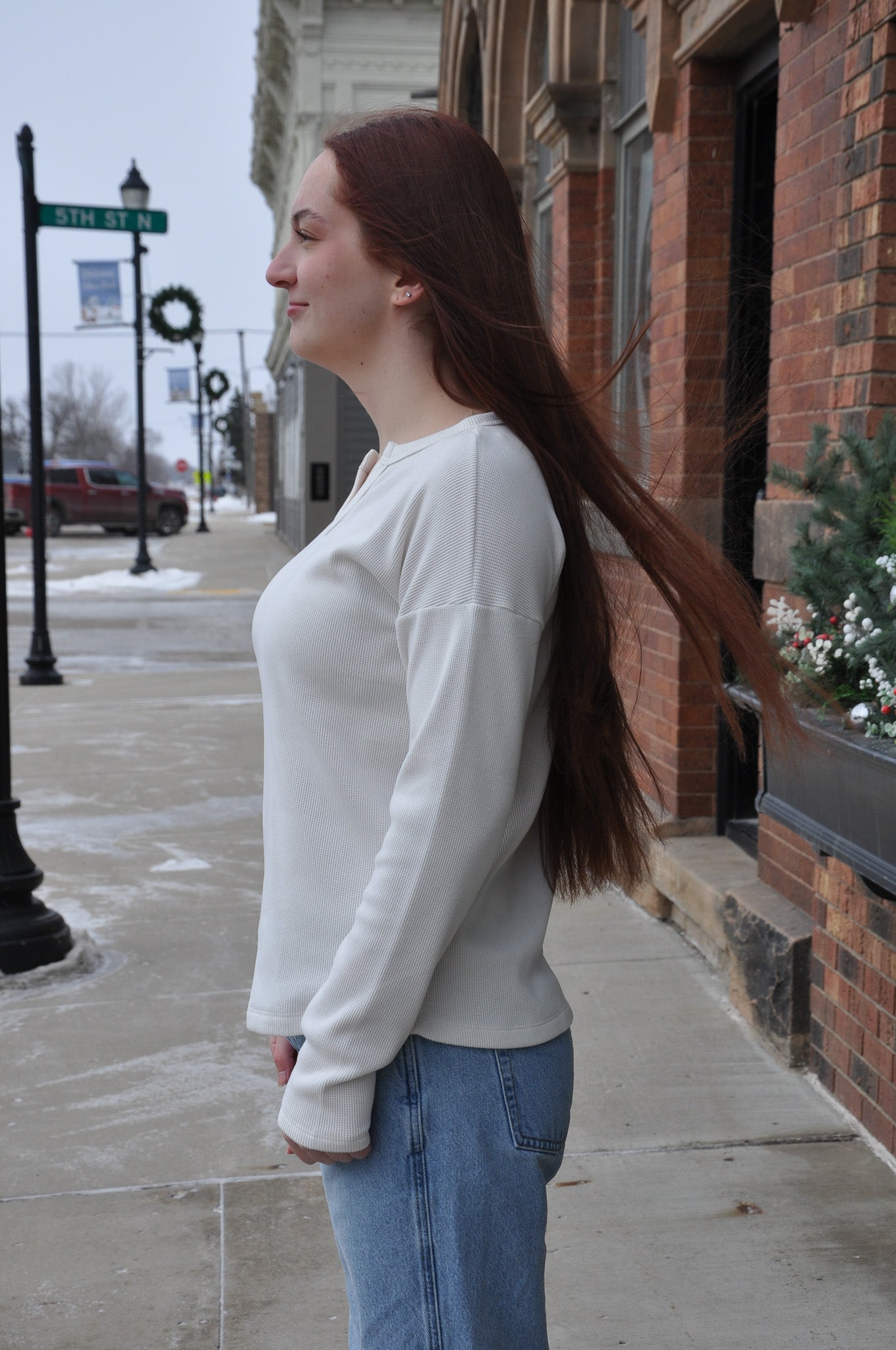 Ivory Solid Brushed Thermal Top