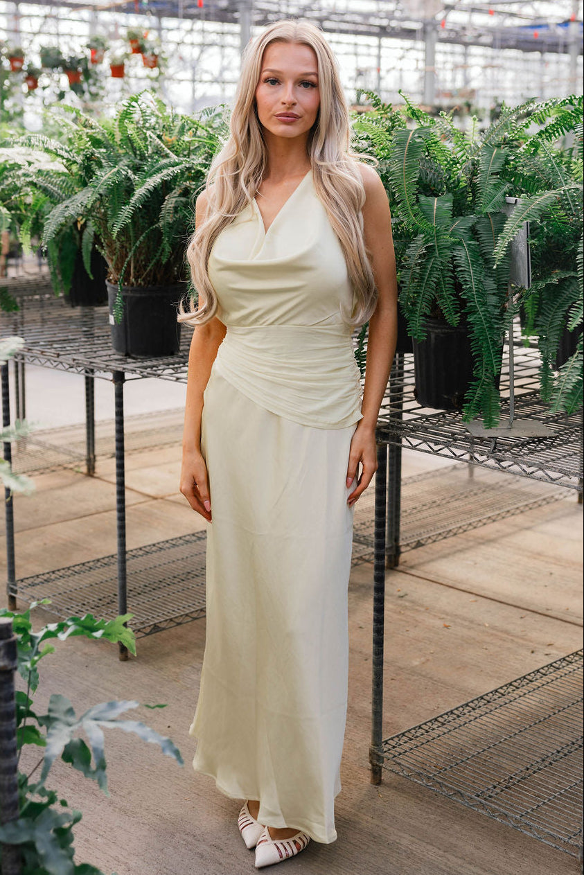 Buttercup Satin Maxi Dress