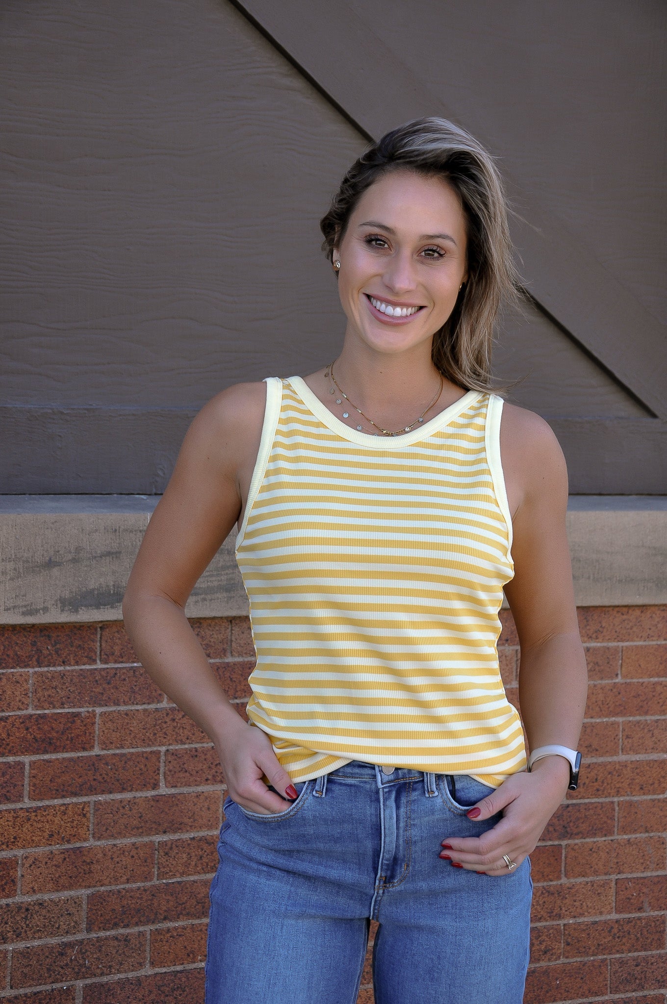 LA Society Rib Knit Slim Tank