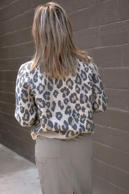 Leopard Button Down Short Cardigan