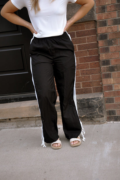 Leopard Print Stripe Casual Pants