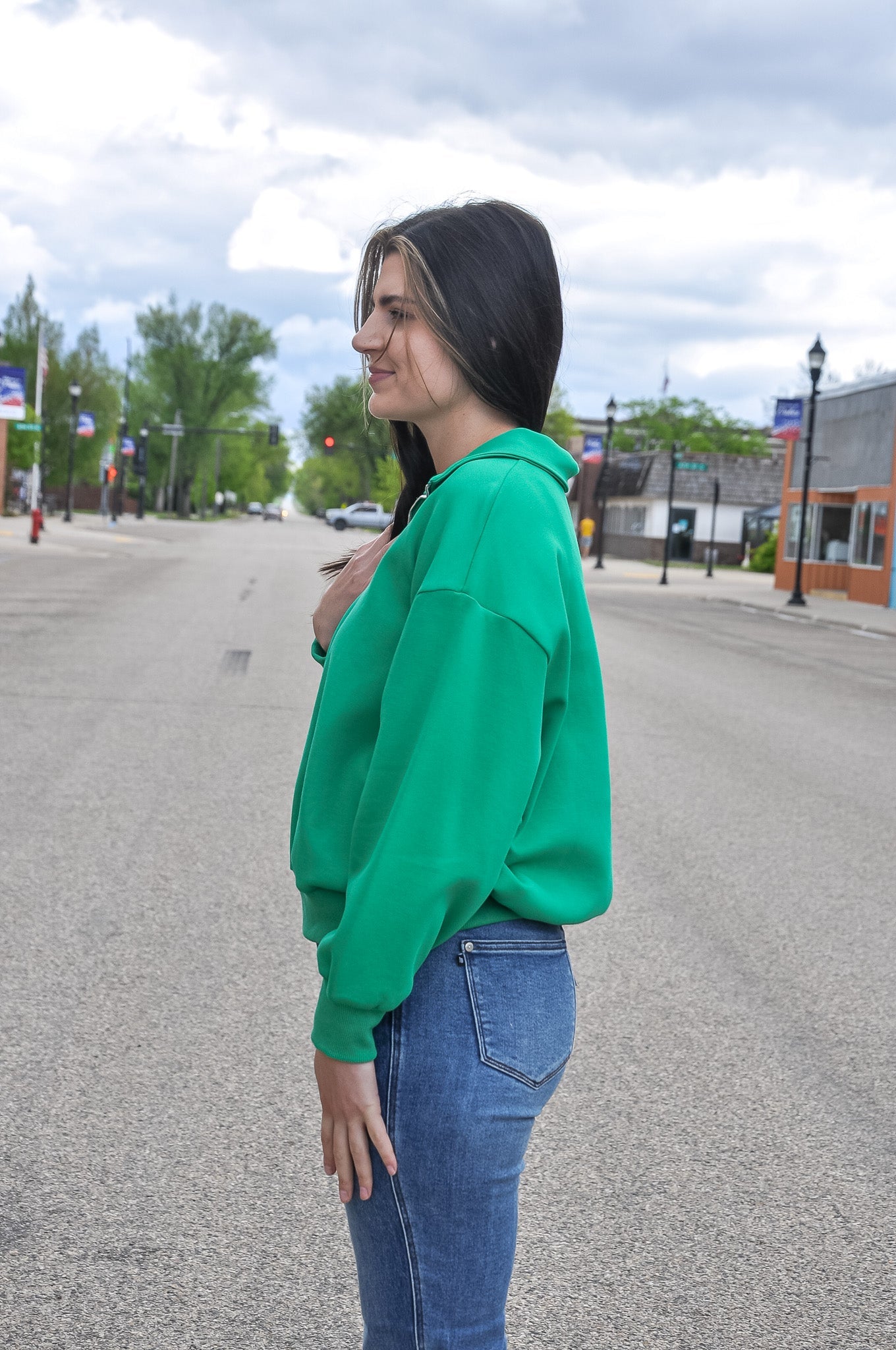Long Sleeve Half Zip Sweatshirt
