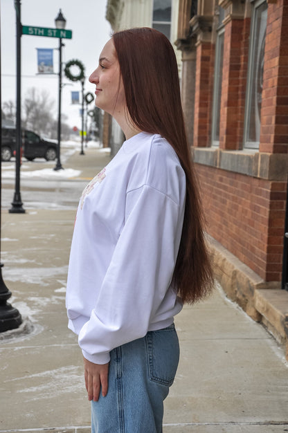 Love Patch Heart Graphic Sweatshirt