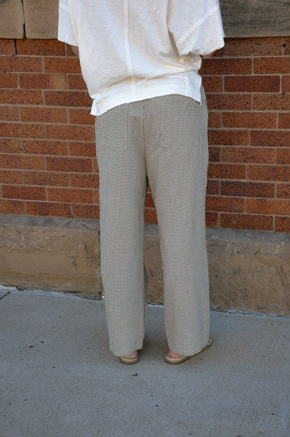 Mini Plaid Woven Drawstring Pants