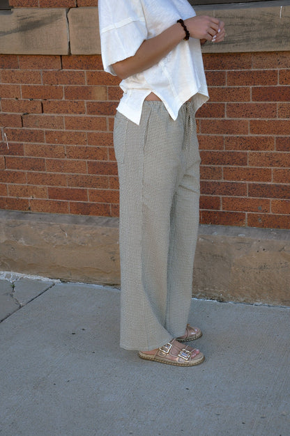 Mini Plaid Woven Drawstring Pants