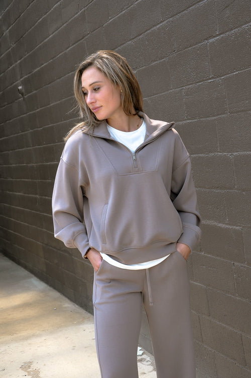 Modal Poly Span Quarter Zip Pullover