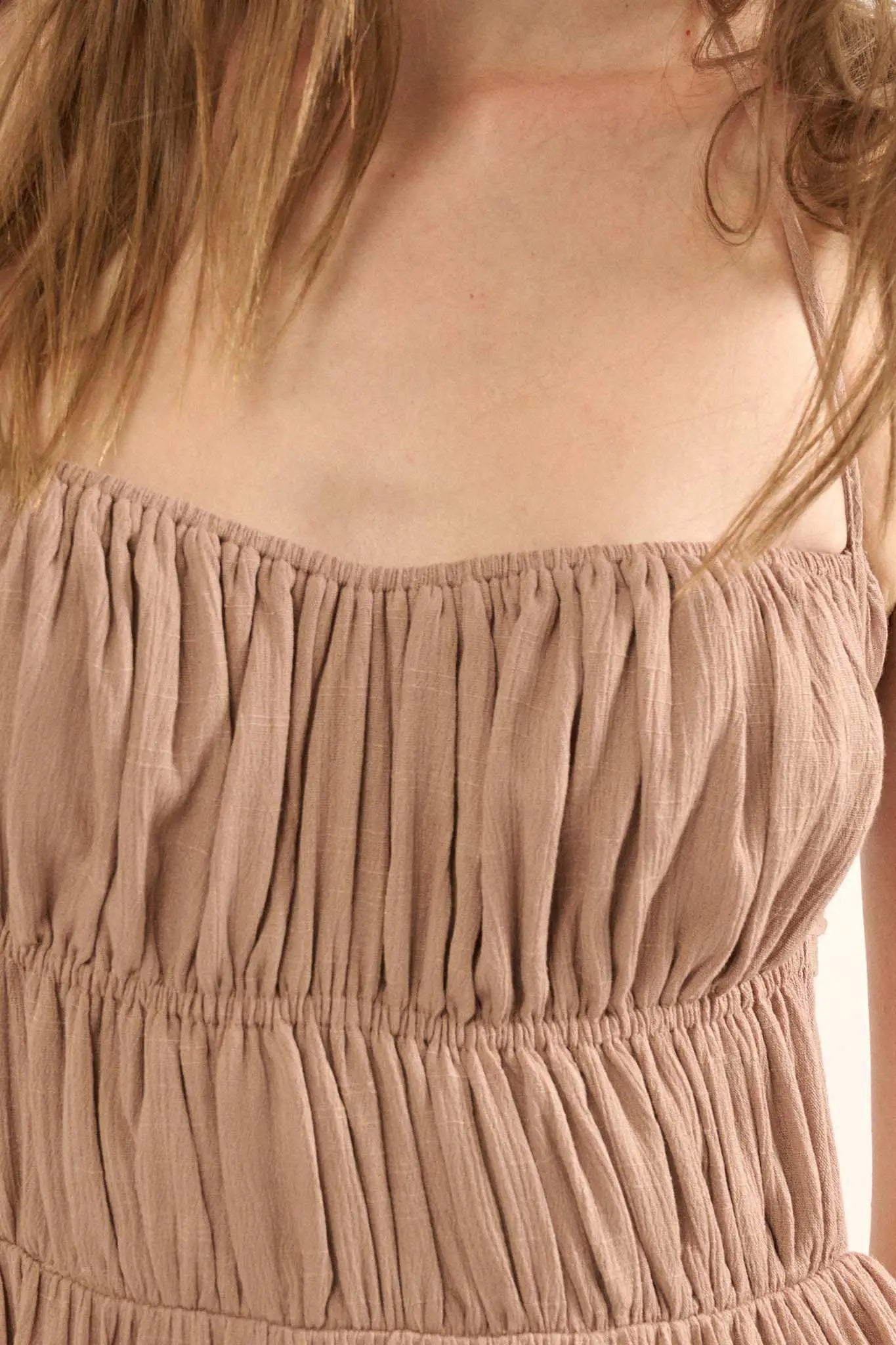 Tier to Stay Tiered Tie-Back Halter Maxi Dress