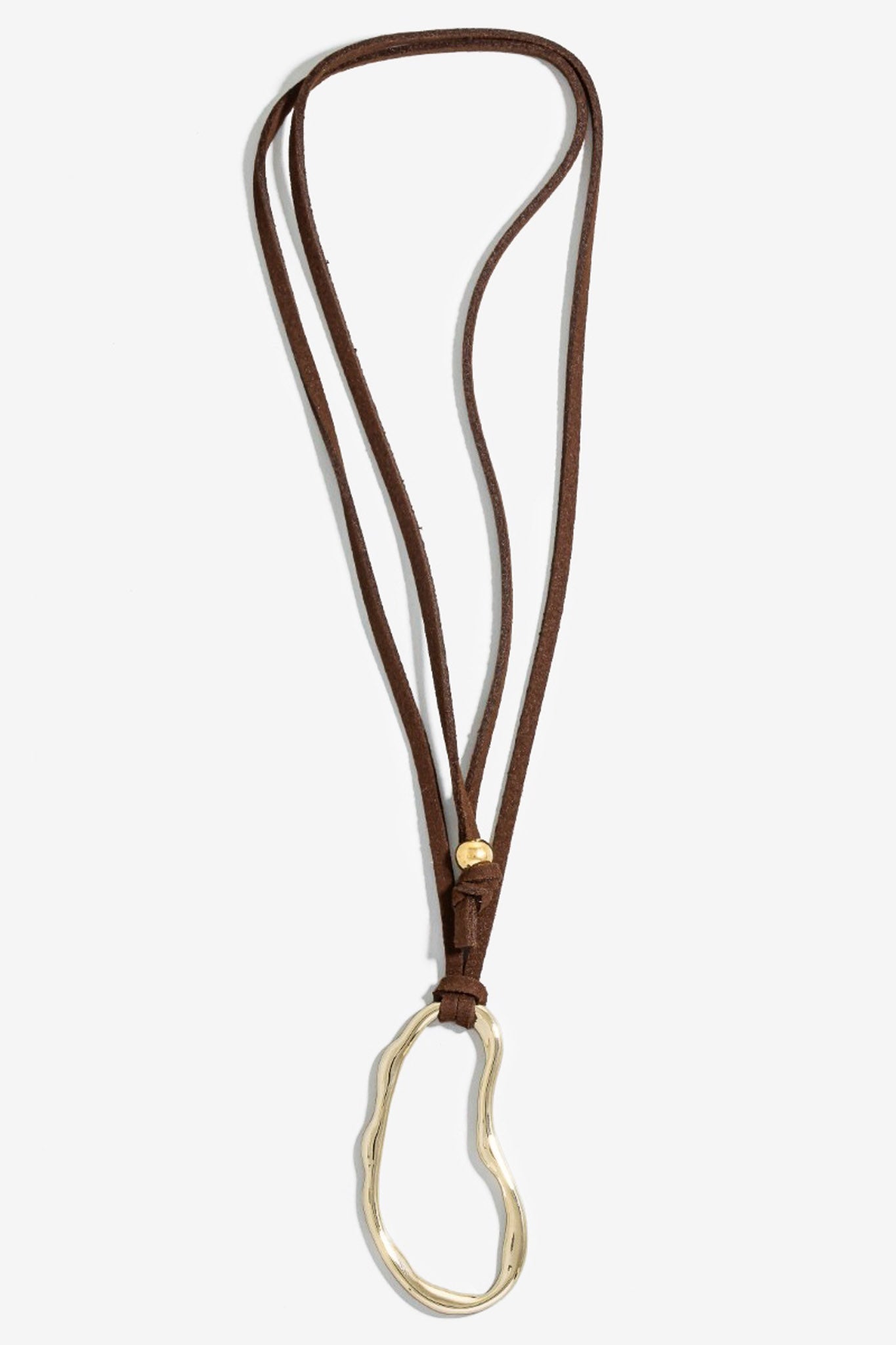 Tiburon Abstract Oval Pendant Suede Cord Necklace