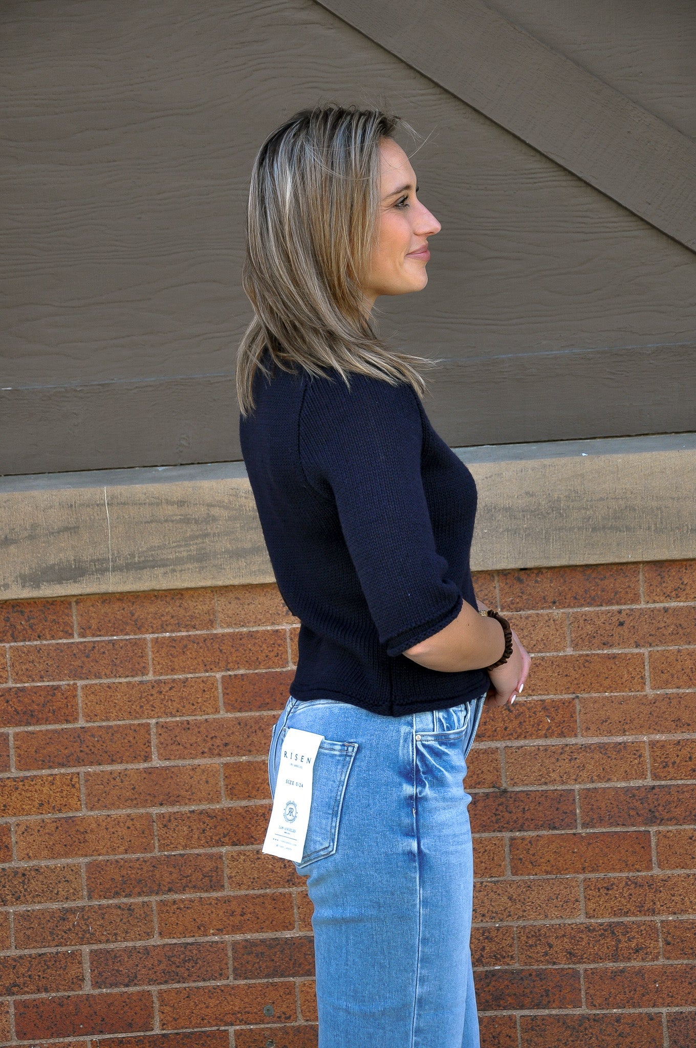 Navy Short Sleeve Cardigan
