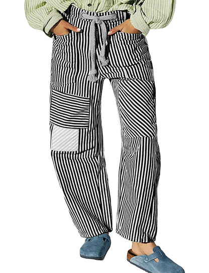 Easy Days Patchwork Railroad Striped Pants