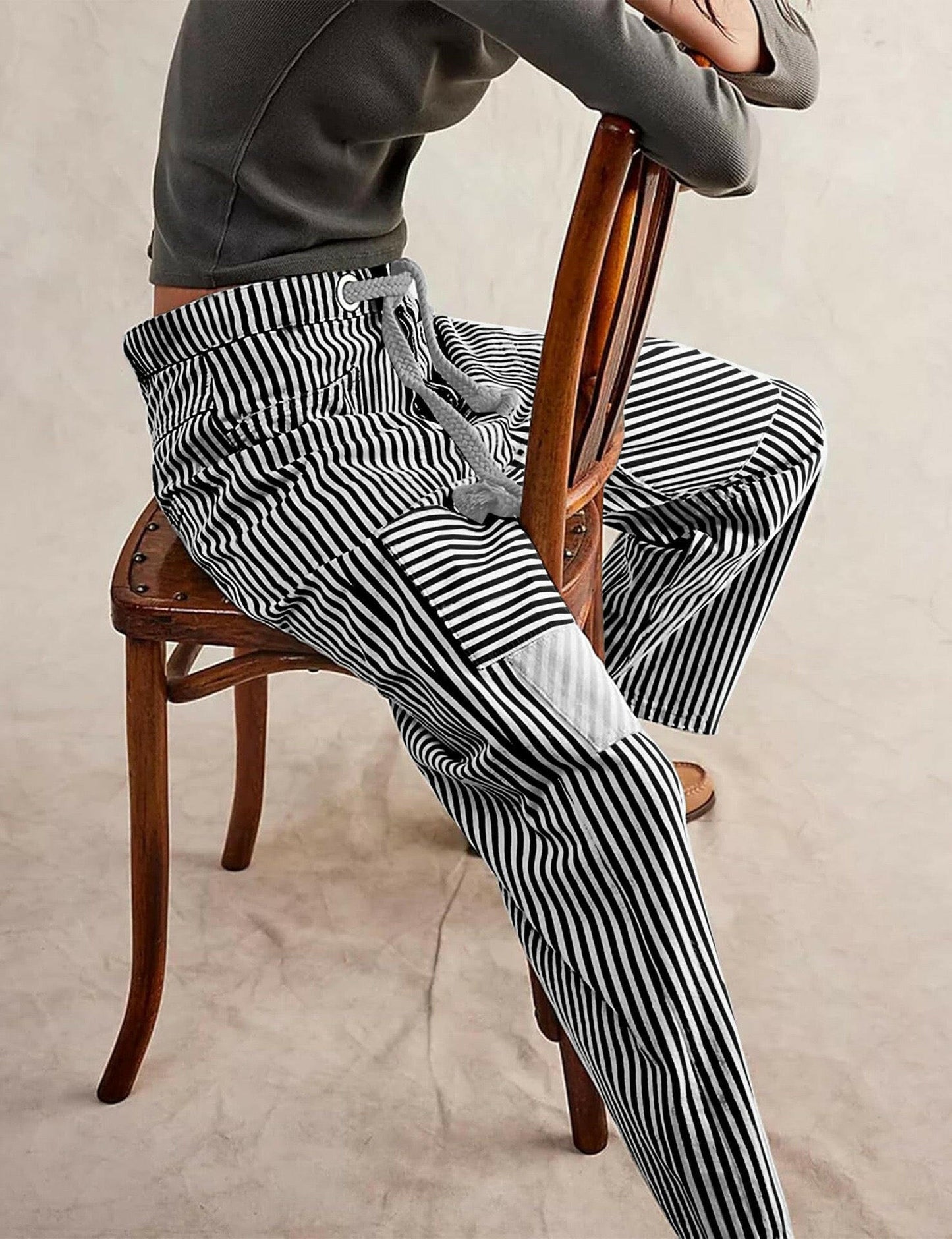 Easy Days Patchwork Railroad Striped Pants