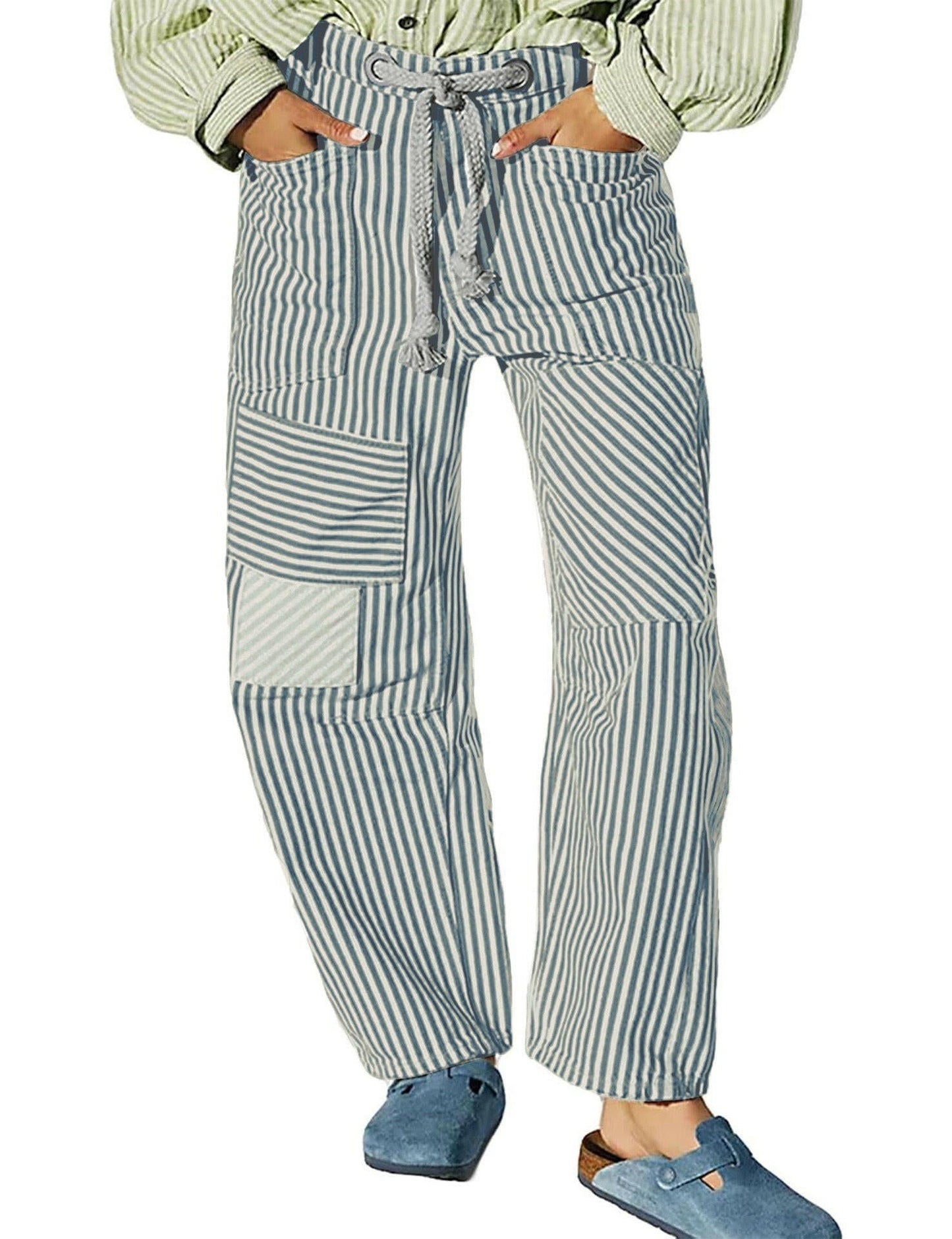 Easy Days Patchwork Railroad Striped Pants