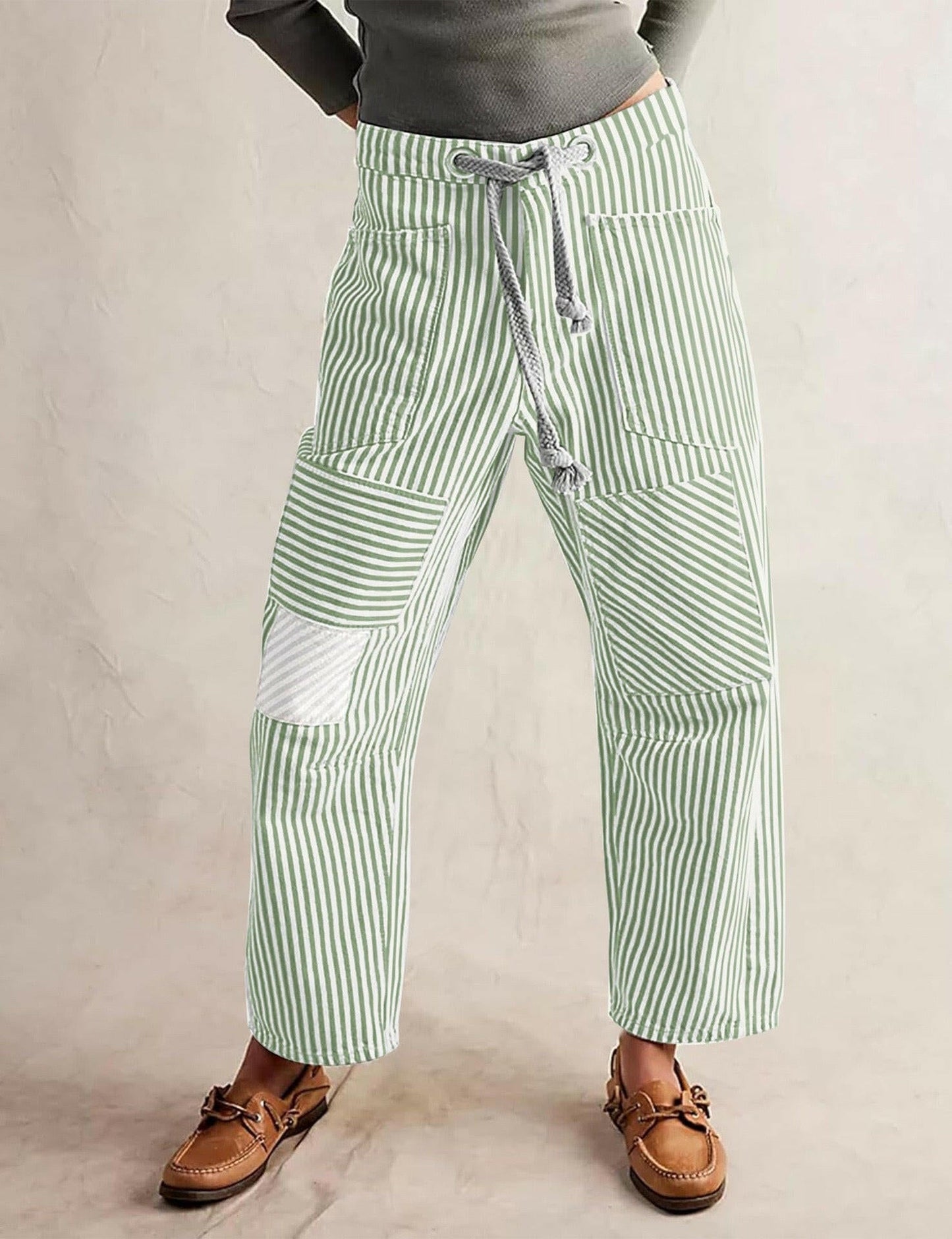 Easy Days Patchwork Railroad Striped Pants