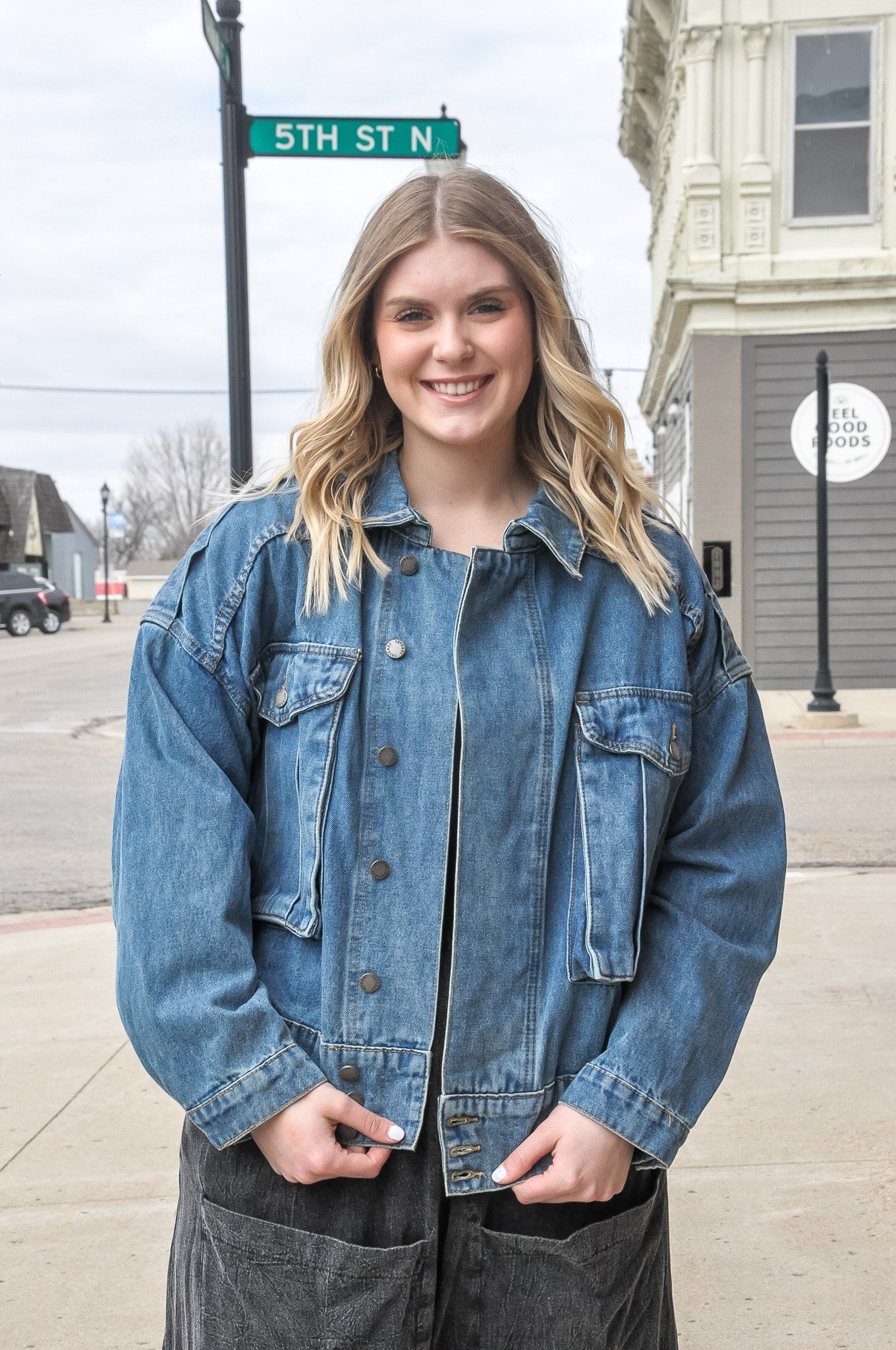 Oversize Cargo Denim Jacket