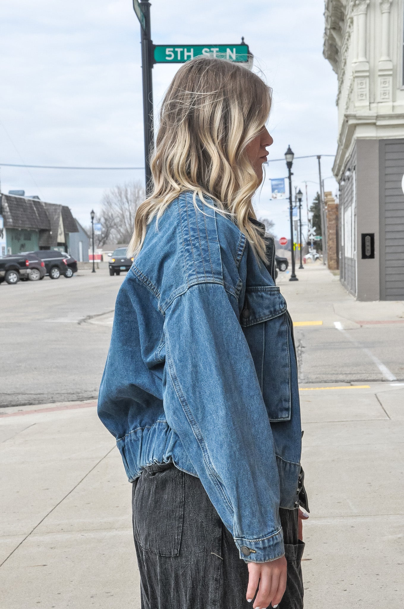 Oversize Cargo Denim Jacket
