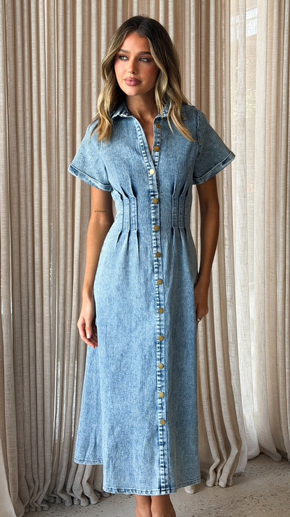 Elory Maxi Dress - Light Denim