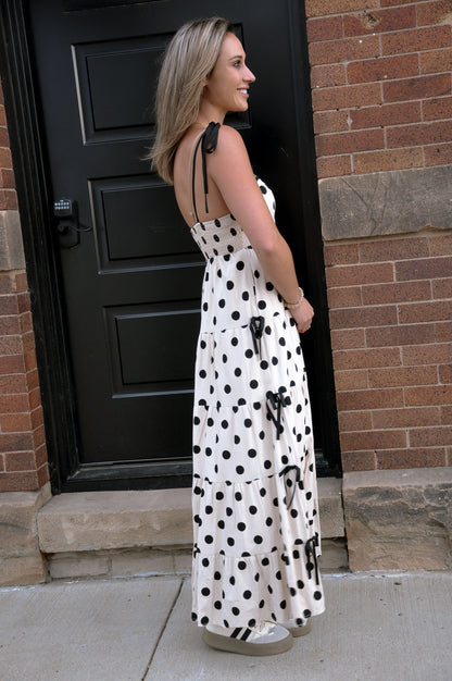 Polka Dot Tiered Maxi Dress