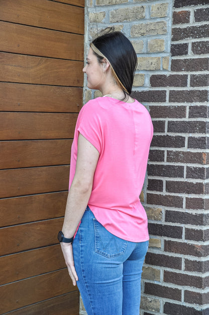 Relaxed Dolman SS Round Neck Top
