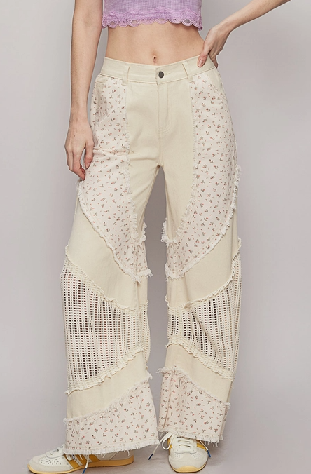 POL Woven Floral Print Pants
