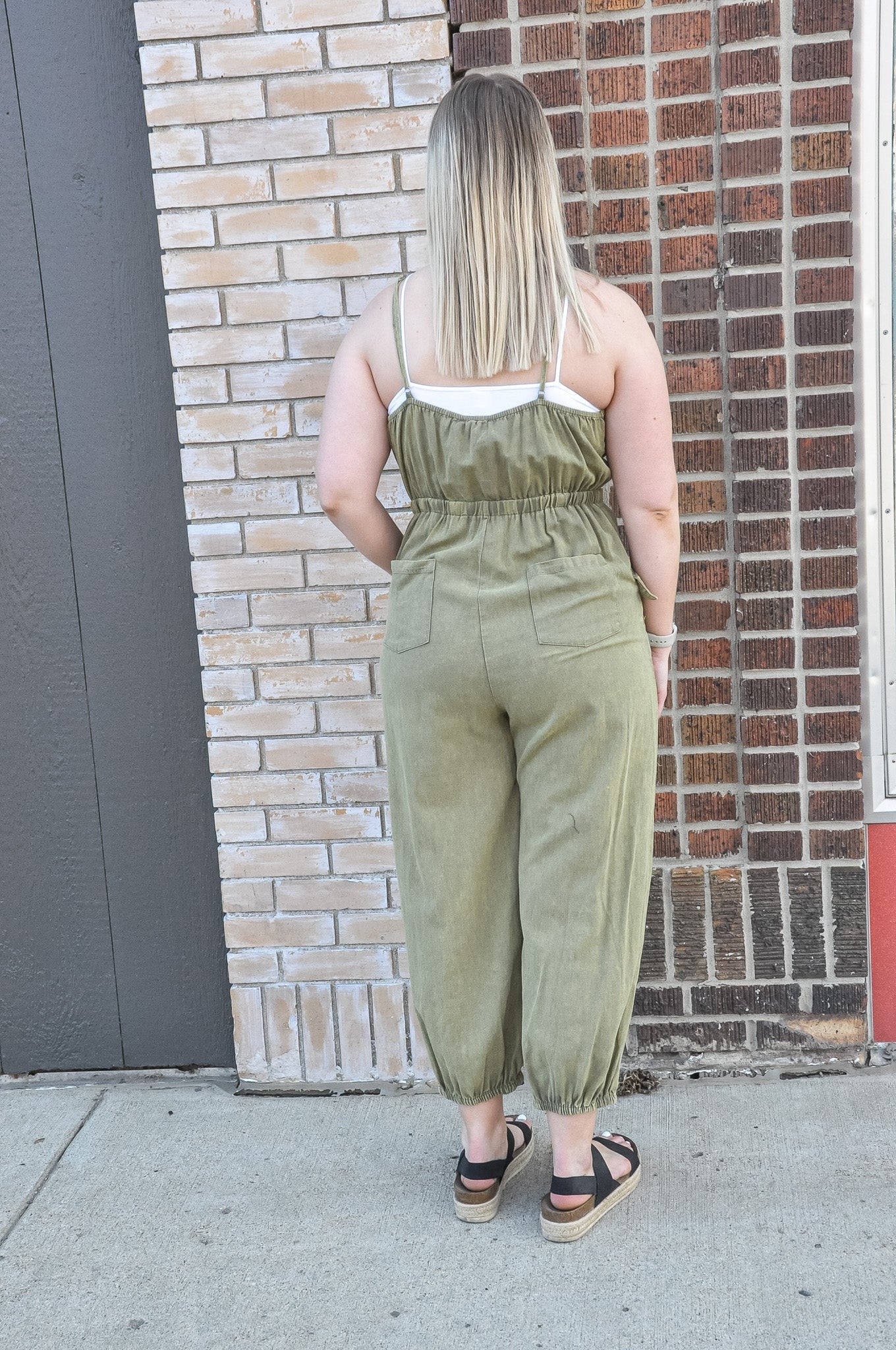 Snow Washed Jumpsuit with Pockets
