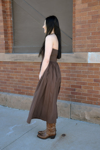 Strapless Flowy Midi Dress