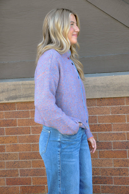 Striped Cardigan W/Colorful Buttons