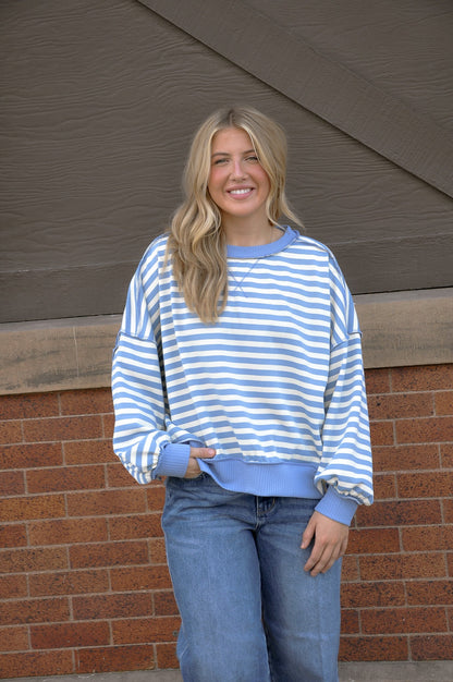 Striped Drop-Shoulder Pullover