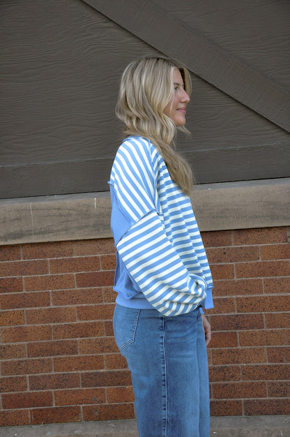 Striped Drop-Shoulder Pullover
