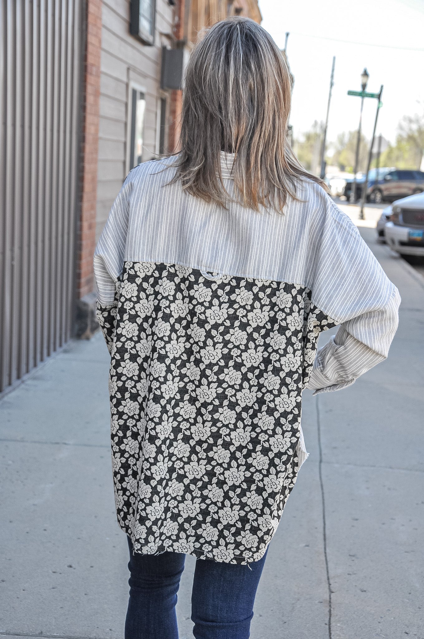 Stripes/Floral Mix And Match Shirt