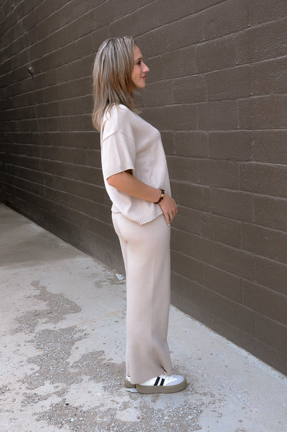Sweater Knit Top and Pants Set