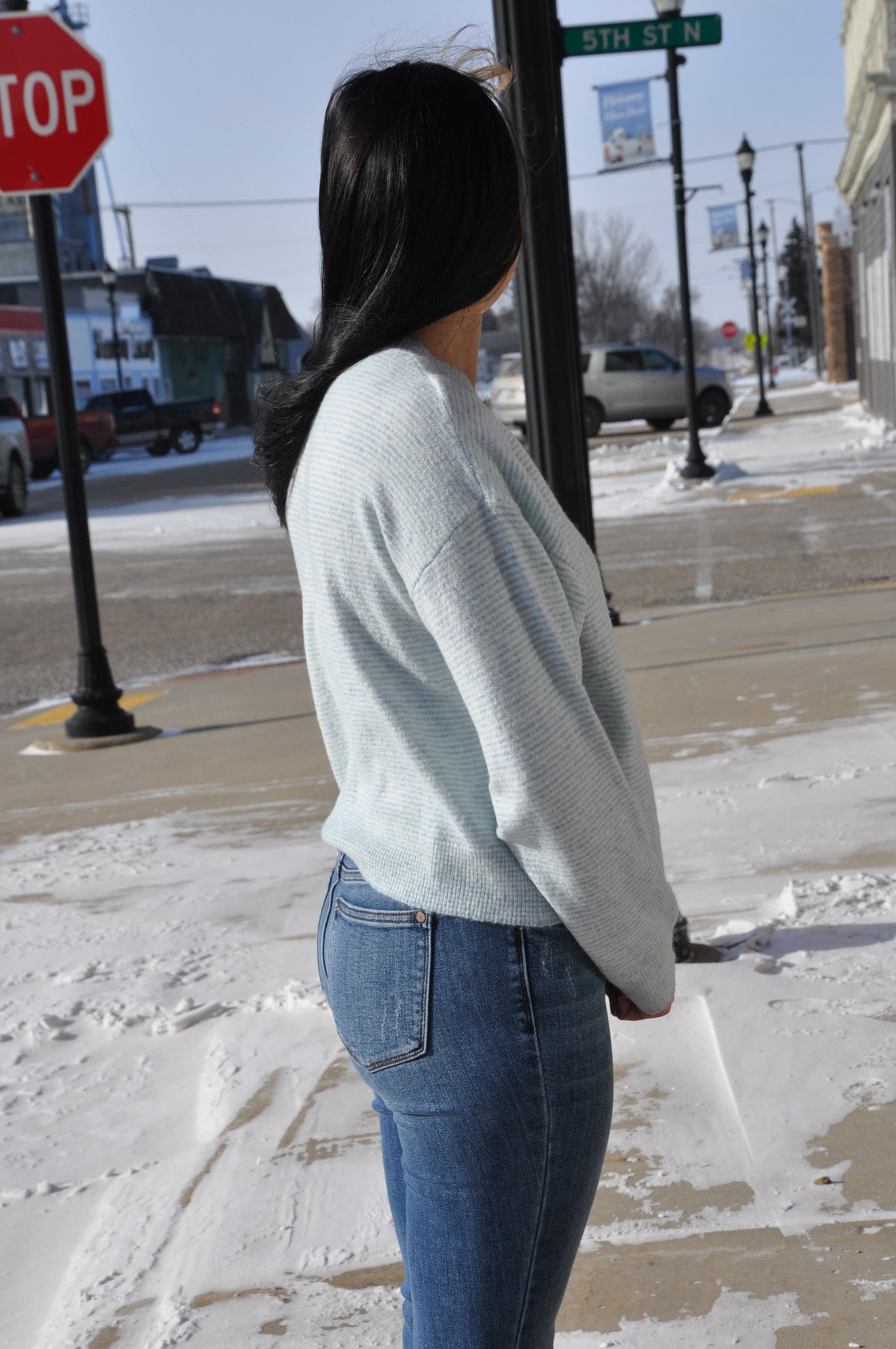 Sweetest Striped Button-up Sweater