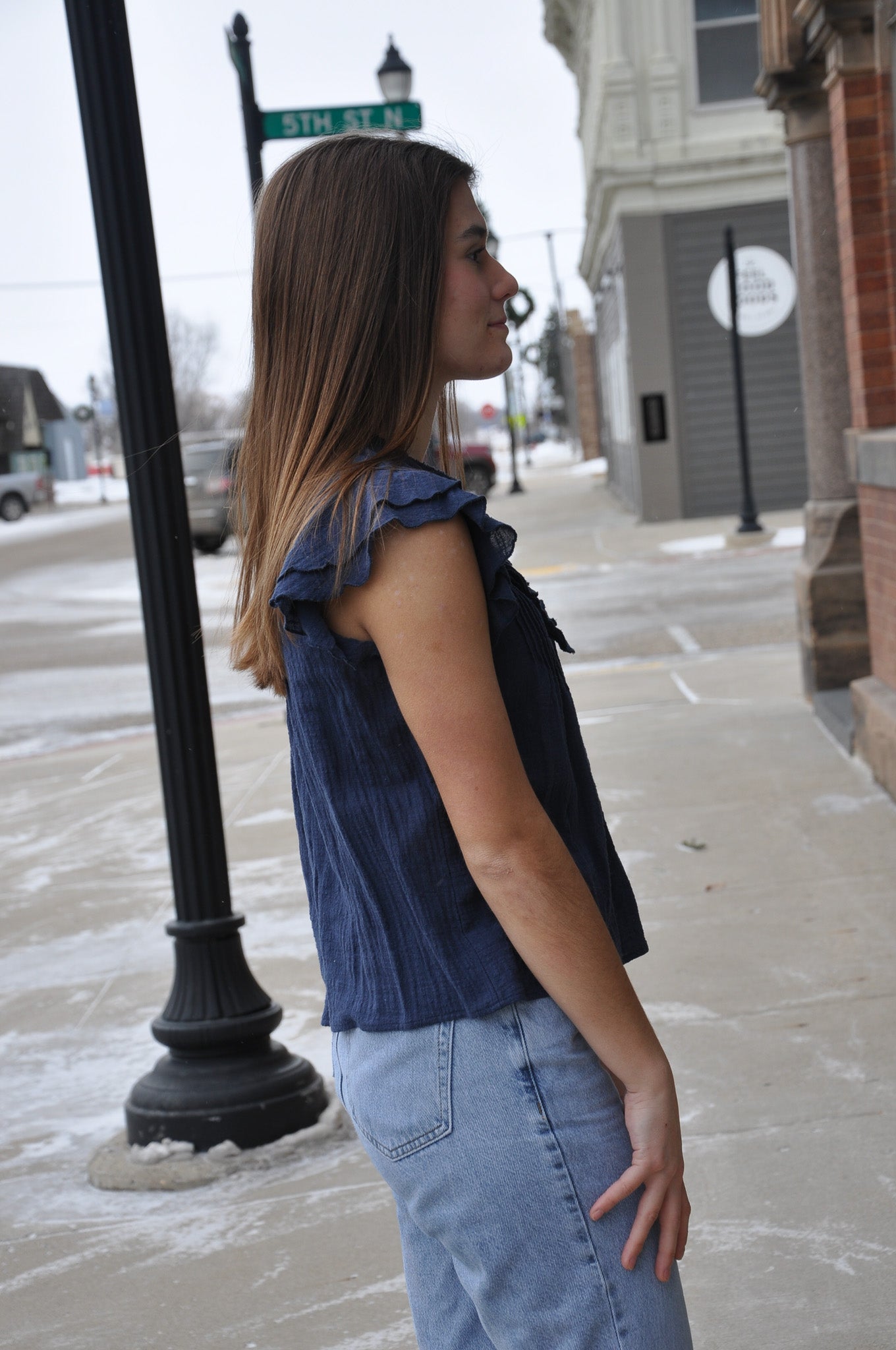 The Maude Pin Tuck and Ruffle Top