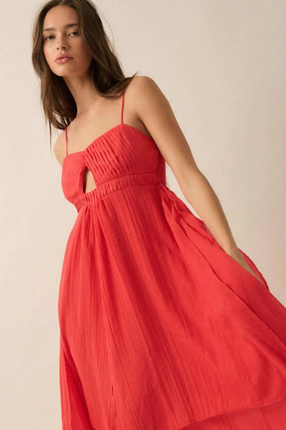 Floating Free Layered Handkerchief Maxi Dress