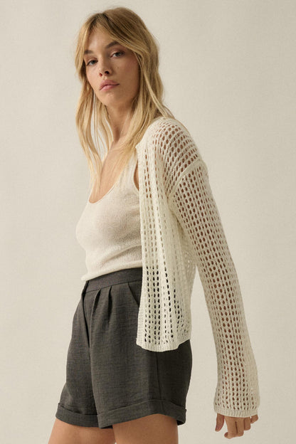Net Worth Crochet-Knit Cardigan and Tank Set