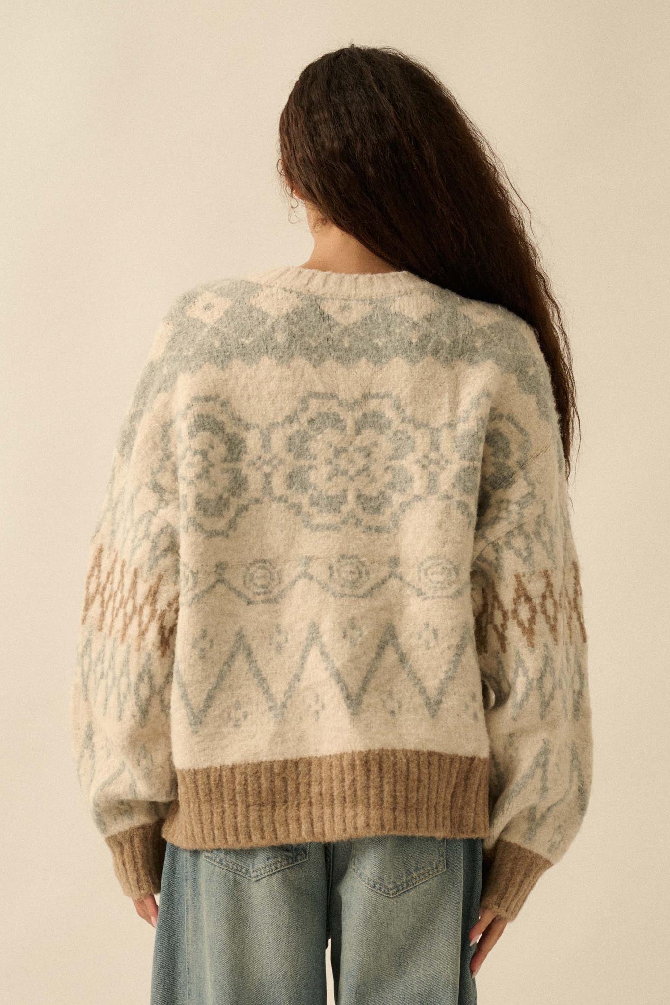 Summit Trail Brushed Alpine-Knit Cardigan
