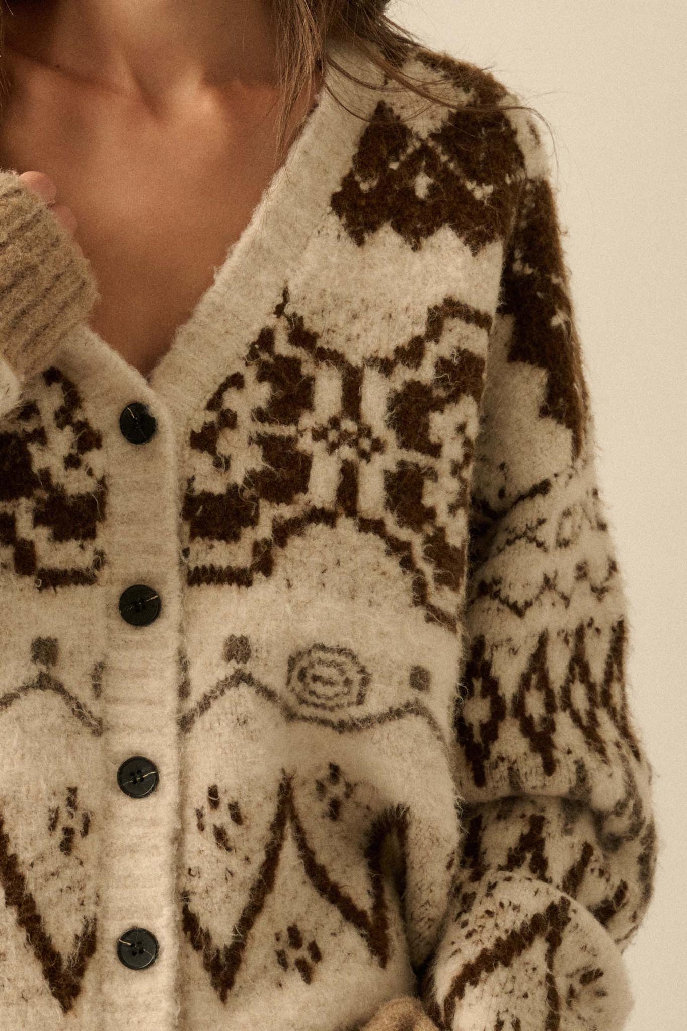 Summit Trail Brushed Alpine-Knit Cardigan
