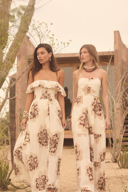 Bloom Me Away Floral Wide-Leg Tiered Jumpsuit