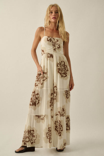 Bloom Me Away Floral Wide-Leg Tiered Jumpsuit