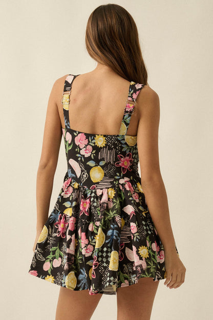 Party Pop Fruit & Floral-Print Tiered Ruffle Romper