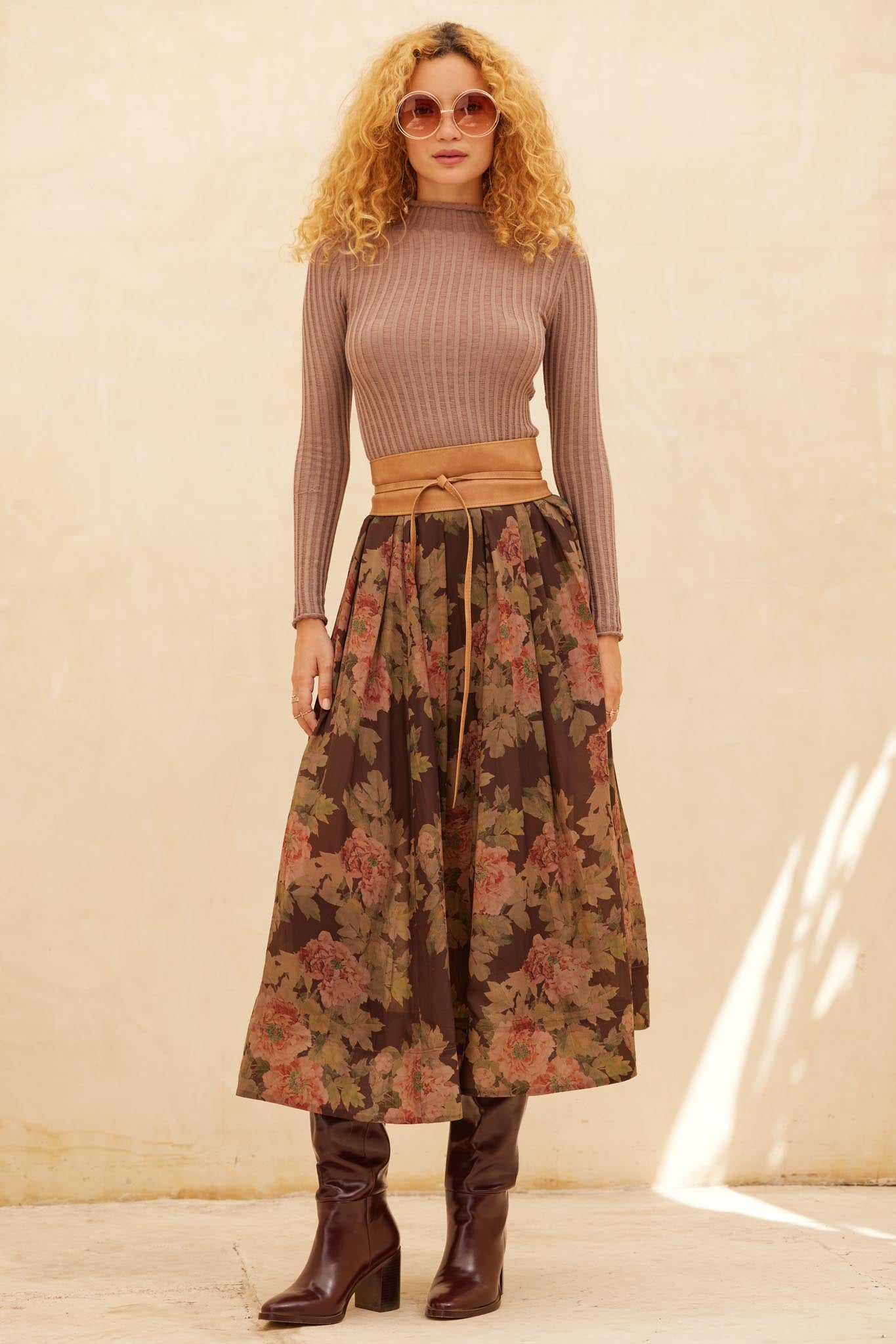 Finer Things Semi-Sheer Rib-Knit Mock-Neck Top