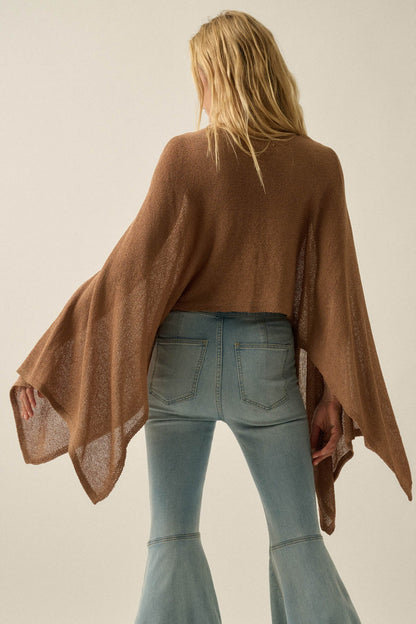 Sheer to Stay Lightweight Knit Poncho Sweater