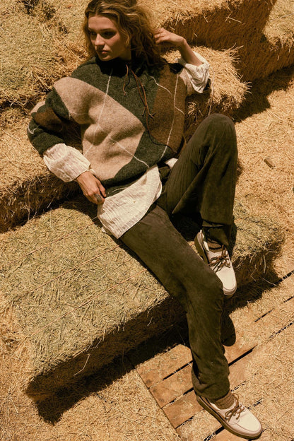Crossing Paths Argyle Knit Collared Sweater