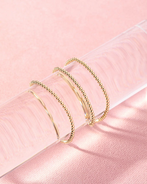 3mm Gold Beaded Bracelet