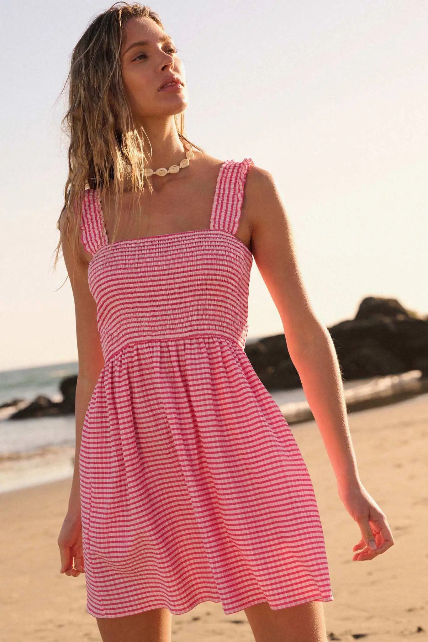 Sugar Rush Smocked Gingham Mini Sundress