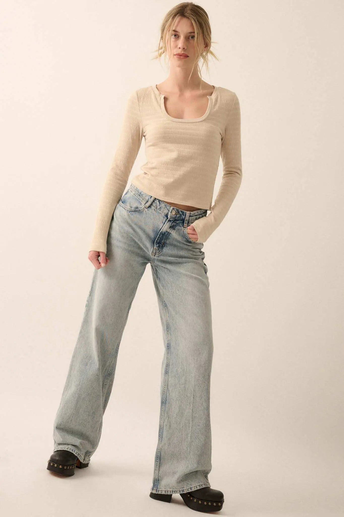 You Do You Ribbed Knit Scoop-Neck Top