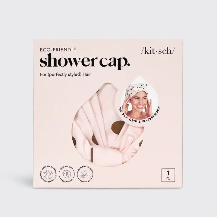 Blush Dot Luxury Shower Cap