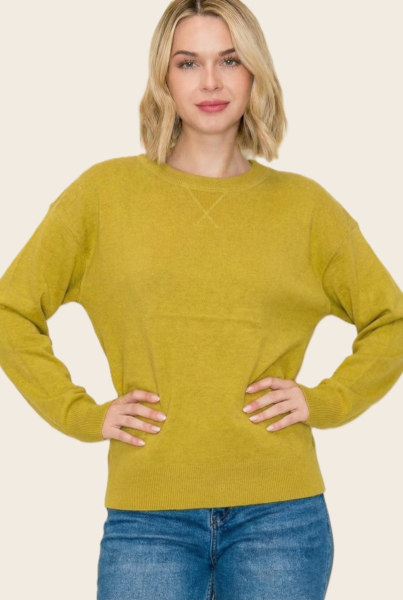 Heavy Solid Pullover Sweater
