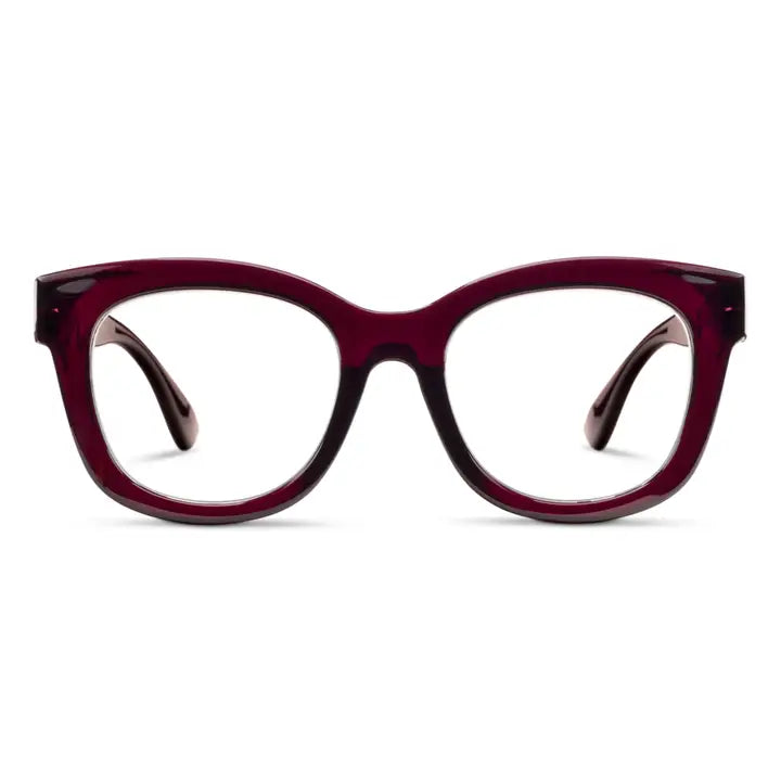 Center Stage Blue Light Glasses (Dark Cherry)
